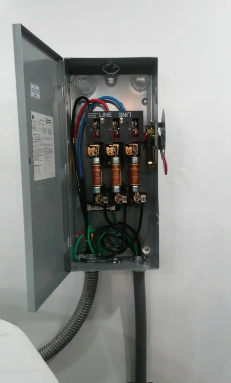 Three-phase disconnect switch installed for Electrical Wiring & Rewiring in New Prague